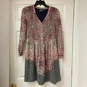 Maeve Anthropologie Womens long sleeve mini dress size S